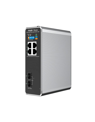 Ruijie Networks Rg-Nis2100 Zarządzany L2 Gigabit Ethernet (10/100/1000) Obsługa Poe Czarny, Stal Nierdzewna