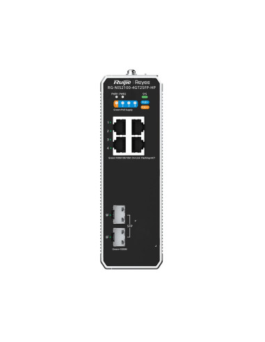 Ruijie Networks Rg-Nis2100 Zarządzany L2 Gigabit Ethernet (10/100/1000) Obsługa Poe Czarny, Stal Nierdzewna