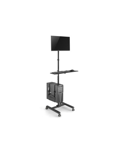 Wyposażenie - Wózek Na Płaski Panel / Obudowa Komputera - Plastikowa, Stal Nierdzewna - Rozmiar Ekranu: 43,2-81,3 Cm (17"-32") -