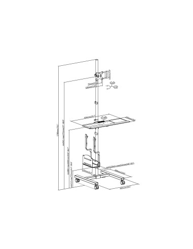 Wyposażenie - Wózek Na Płaski Panel / Obudowa Komputera - Plastikowa, Stal Nierdzewna - Rozmiar Ekranu: 43,2-81,3 Cm (17"-32") -