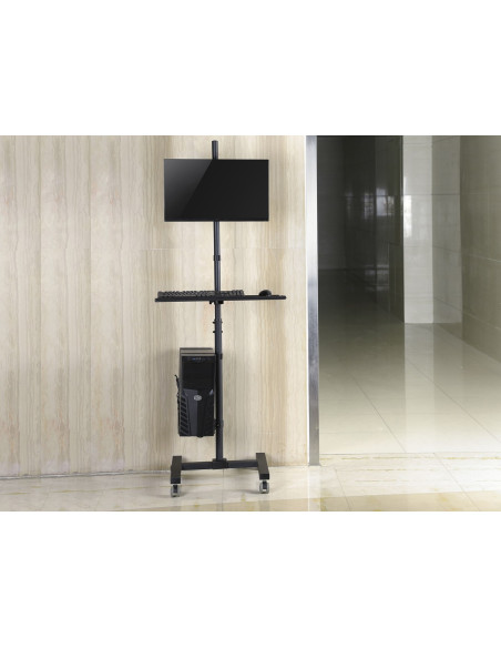Wyposażenie - Wózek Na Płaski Panel / Obudowa Komputera - Plastikowa, Stal Nierdzewna - Rozmiar Ekranu: 43,2-81,3 Cm (17"-32") -