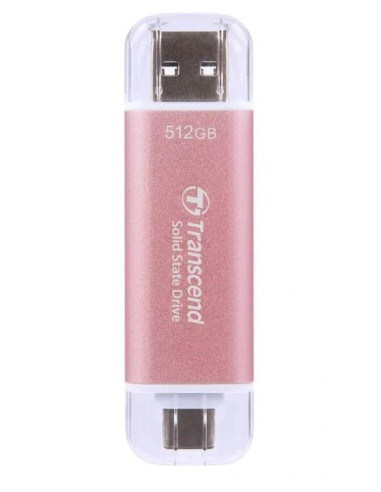 Transcend Esd310 512 Gb Usb Type-A Na Usb Type-C 3.2 Gen 2 (3.1 Gen 2) Różowy