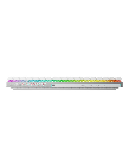 Cherry Mx 8.2 Pro Tmr Wireless Klawiatura Gaming Usb + Rf Wireless + Bluetooth Qwertz Niemiecki Srebrny, Biały