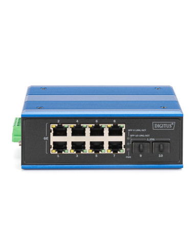 Industrialny Przełącznik Ethernet 8+2 -Port Gigabit Poe Switch 8 Port Ge Poe Rj45, 2 Ge Sfp Port