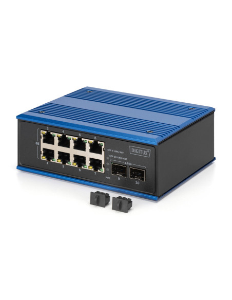 Industrialny Przełącznik Ethernet 8+2 -Port Gigabit Poe Switch 8 Port Ge Poe Rj45, 2 Ge Sfp Port