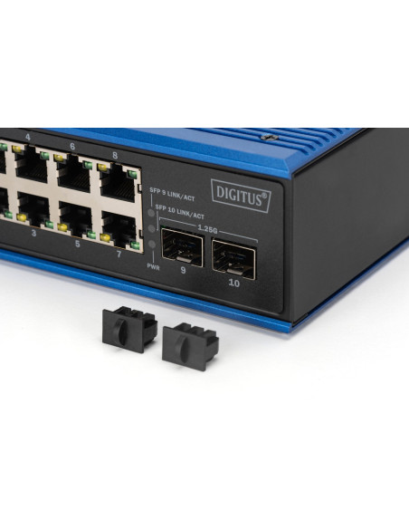 Industrialny Przełącznik Ethernet 8+2 -Port Gigabit Poe Switch 8 Port Ge Poe Rj45, 2 Ge Sfp Port