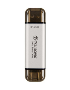 Transcend Esd310 512 Gb Usb Type-A Na Usb Type-C 3.2 Gen 2 (3.1 Gen 2) Srebrny