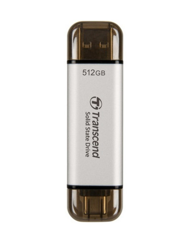 Transcend Esd310 512 Gb Usb Type-A Na Usb Type-C 3.2 Gen 2 (3.1 Gen 2) Srebrny