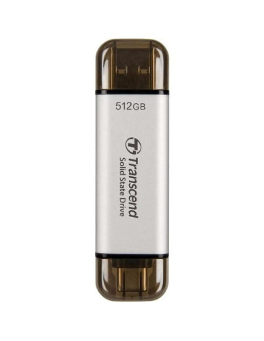 Transcend Esd310 512 Gb Usb Type-A Na Usb Type-C 3.2 Gen 2 (3.1 Gen 2) Srebrny
