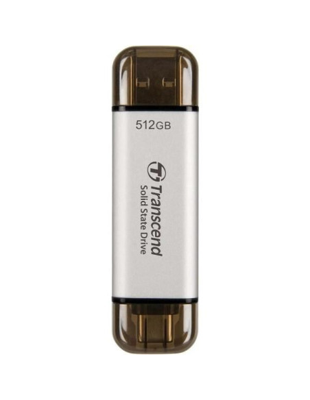 Transcend Esd310 512 Gb Usb Type-A Na Usb Type-C 3.2 Gen 2 (3.1 Gen 2) Srebrny