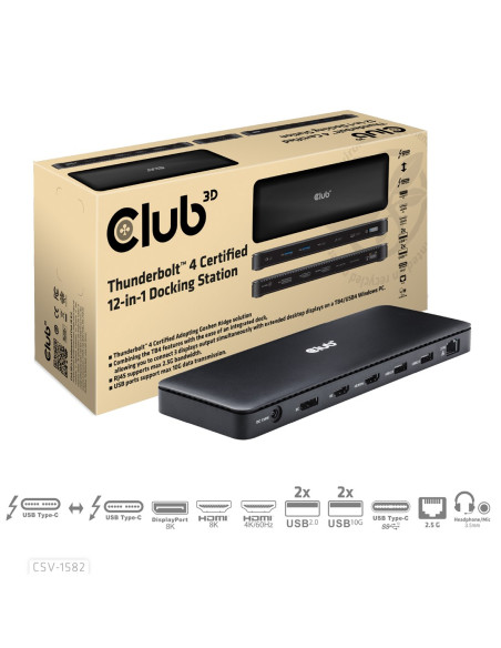 Club3D Club 3D, Dockingstation Tb4 12 In 1