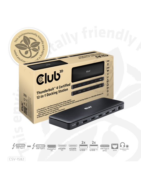 Club3D Club 3D, Dockingstation Tb4 12 In 1