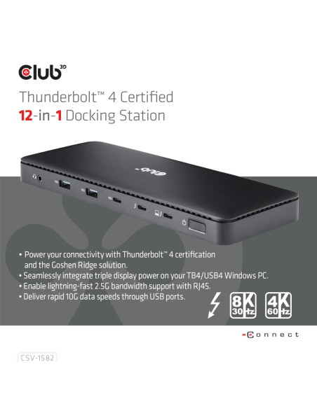 Club3D Club 3D, Dockingstation Tb4 12 In 1