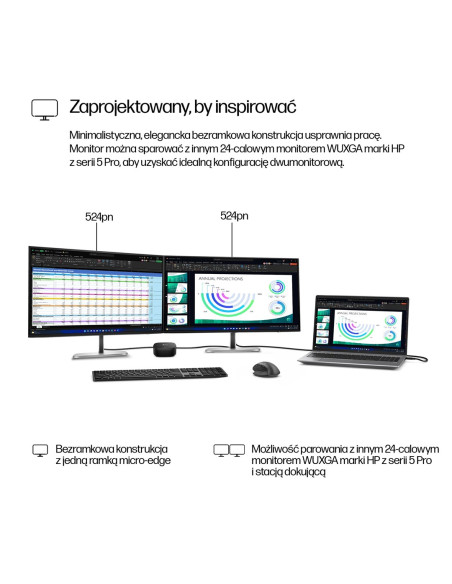 Monitor Hp Series 5 24-Calowy Monitor Seria 5 Pro Wuxga – 524Pn