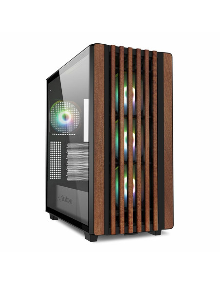 Sharkoon Rebel C70G Rgb Full Tower Czarny, Drewno