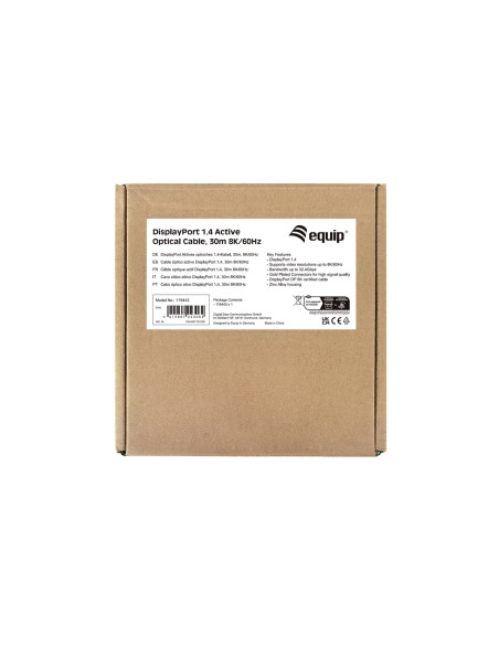 Kabel Displayport - Displayport (M) Do Displayport (M) - Displayport 1.4 - 30.0M - Aktywny, Obsługuje 8K 30 Hz (7680 X 4320) - (