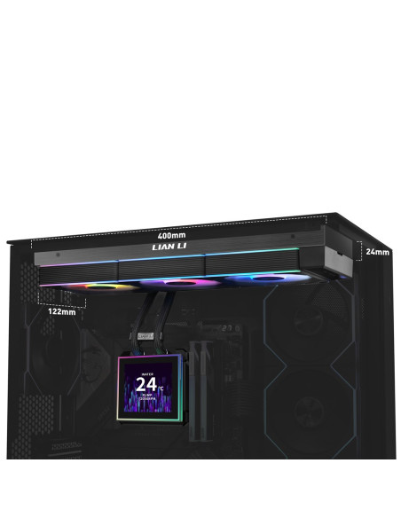 Lian Li Hydroshift Ii Lcd-S 360 Cl Procesor Zestaw Do Chłodzenia Płynami 12 Cm Czarny 1 Szt.