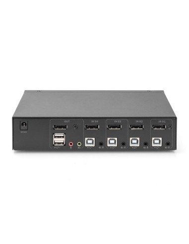 Przełącznik Kvm, 4 Portowy, 4K 60Hz, 4Xdp In, 1Xdp Out, 2Xusb A, 2X Audio In&Out