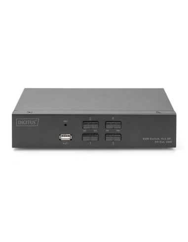 Przełącznik Kvm, 4 Portowy, 4K 60Hz, 4Xdp In, 1Xdp Out, 2Xusb A, 2X Audio In&Out