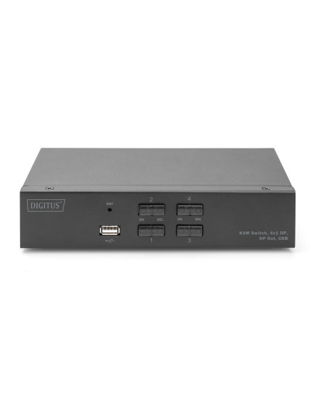 Przełącznik Kvm, 4 Portowy, 4K 60Hz, 4Xdp In, 1Xdp Out, 2Xusb A, 2X Audio In&Out