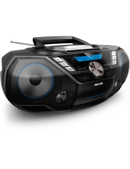Philips Azb798T/12 Przenośny System Stereo Analogowe I Cyfrowe 12 W Dab, Dab+, Fm Czarny Odtwarzacz Mp3