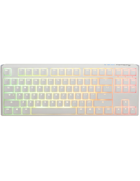 Ducky One 3 Classic Pure White Tkl Gaming Tastatur Rgb Led - Mx-Clear Klawiatura Usb Niemiecki Biały