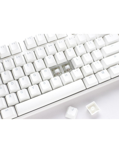 Ducky One 3 Classic Pure White Tkl Gaming Tastatur Rgb Led - Mx-Clear Klawiatura Usb Niemiecki Biały