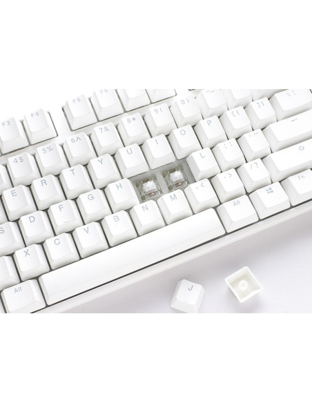 Ducky One 3 Classic Pure White Tkl Gaming Tastatur Rgb Led - Mx-Clear Klawiatura Usb Niemiecki Biały