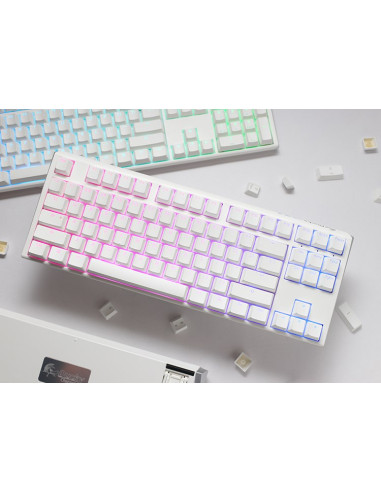 Ducky One 3 Classic Pure White Tkl Gaming Tastatur Rgb Led - Mx-Clear Klawiatura Usb Niemiecki Biały