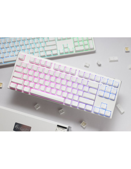 Ducky One 3 Classic Pure White Tkl Gaming Tastatur Rgb Led - Mx-Clear Klawiatura Usb Niemiecki Biały