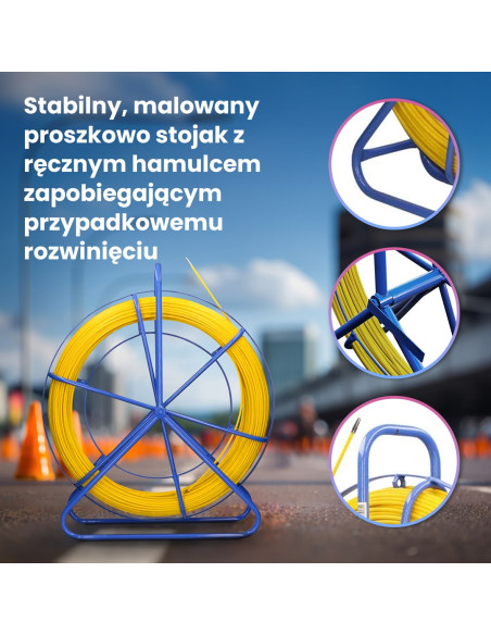 Extralink Pilot Do Przeciągania Kabli 6Mm 150M Włókno Szklane Frp, Żółty