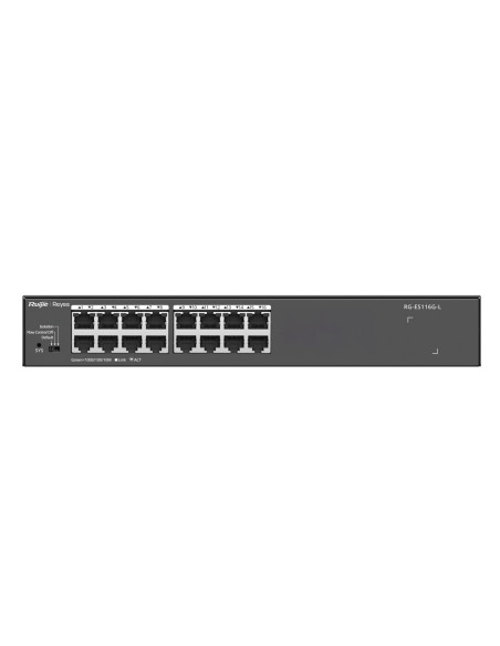 Ruijie Networks Rg-Es116G-L Przełącznik Sieciowy Nie Zarządzany L2 Gigabit Ethernet (10/100/1000) Czarny