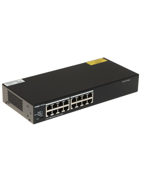 Ruijie Networks Rg-Es116G-L Przełącznik Sieciowy Nie Zarządzany L2 Gigabit Ethernet (10/100/1000) Czarny