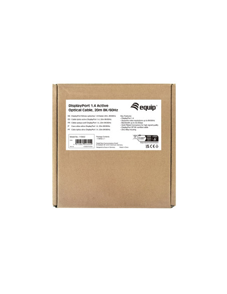 Wyposażenie - Kabel Displayport - Displayport (M) Do Displayport (M) - Displayport 1.4 - 20.0M - Aktywny, Obsługuje 8K 30 Hz (76