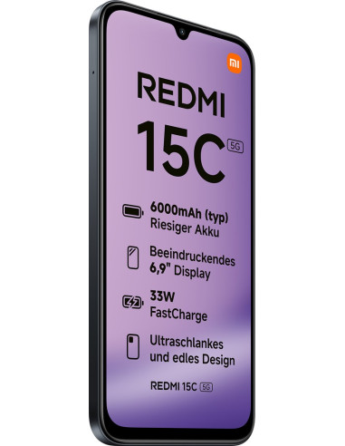 Smartfon Xiaomi Redmi 15C 5G Dual Sim 4Gb Ram 128Gb - Midnight Black