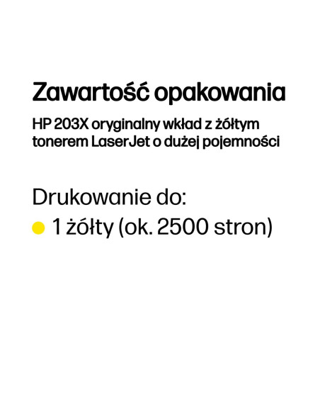 Hp Laserjet 203X Oryginalny Wkład Z Żółtym Tonerem O Dużej Pojemności