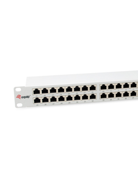 Wyposażenie 19" Patch Panel 48Xrj45 Cat6A Ftp 1U 500Mhz Ral7035