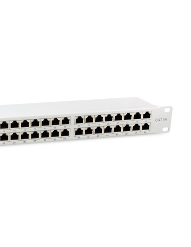Wyposażenie 19" Patch Panel 48Xrj45 Cat6A Ftp 1U 500Mhz Ral7035