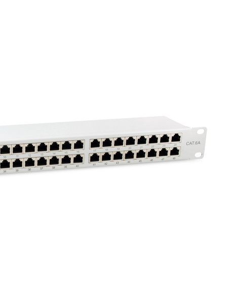 Wyposażenie 19" Patch Panel 48Xrj45 Cat6A Ftp 1U 500Mhz Ral7035