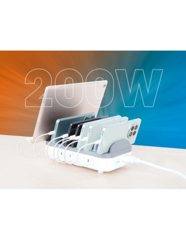 Manhattan 102766 Ładowarka Do Urządzeń Przenośnych Telefon Komórkowy, Smartfon, Tablet Biały, Szary Prąd Przemienny Szybkie Łado