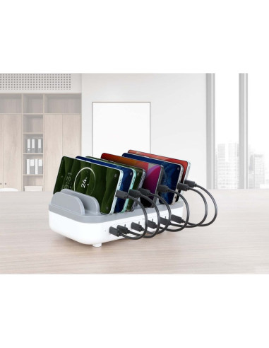Manhattan 102766 Ładowarka Do Urządzeń Przenośnych Telefon Komórkowy, Smartfon, Tablet Biały, Szary Prąd Przemienny Szybkie Łado