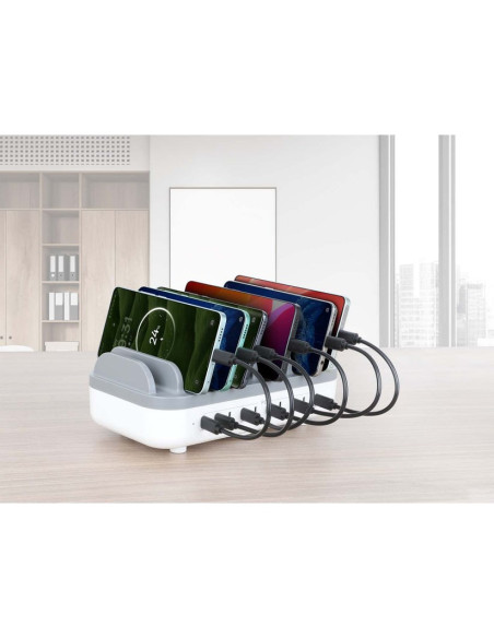 Manhattan 102766 Ładowarka Do Urządzeń Przenośnych Telefon Komórkowy, Smartfon, Tablet Biały, Szary Prąd Przemienny Szybkie Łado