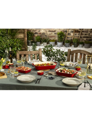 Zestaw 3 Prostokątnych Półmisków Ceramicznych Staub 40508-171-0 - Czerwony