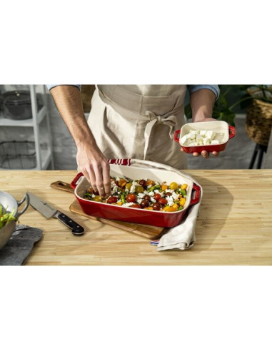 Zestaw 3 Prostokątnych Półmisków Ceramicznych Staub 40508-171-0 - Czerwony