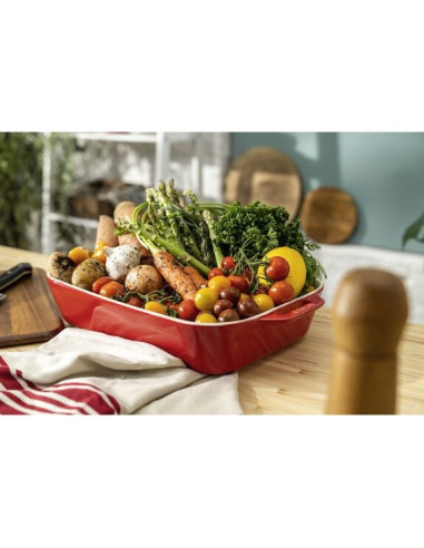 Zestaw 3 Prostokątnych Półmisków Ceramicznych Staub 40508-171-0 - Czerwony