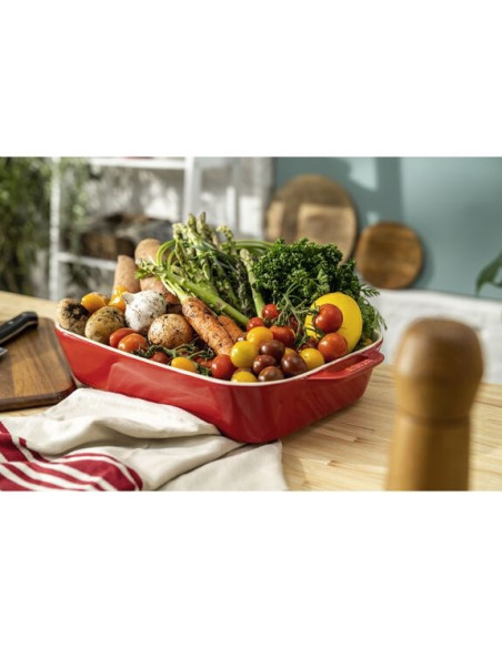 Zestaw 3 Prostokątnych Półmisków Ceramicznych Staub 40508-171-0 - Czerwony