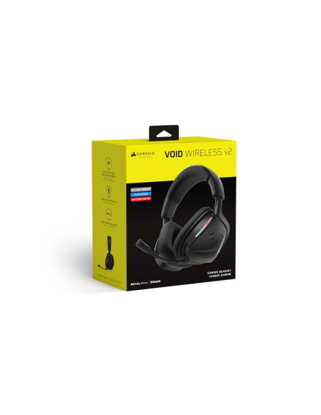 Corsair Void Wireless V2 Zestaw Słuchawkowy Przewodowy I Bezprzewodowy Opaska Na Głowę Gaming Usb Type-C Bluetooth Czarny