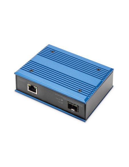 Przemysłowy Mediakonwerter 1000Base-Tx Poe 30W - 1000Base-Fx Sfp (Bez Modułu) Din Rozszerzony Zakres Temp