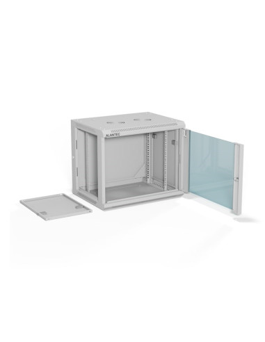 Alantec Szafa Wisząca 19" 9U 600X450, Drzwi Szklane,  Kolor Szary, Zmontowana (Sw-9U-600-450-01-Sa)