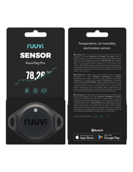 Ruuvi Tag Pro Sensor 3W1 3204 - Czujnik Pomiaru Temperatury, Wilgotności I Ruchu
